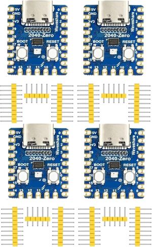 4 قطعة لوحة تحكم صغيرة Raspberry RP 2040-Zero تعتمد على معالج Raspberry-Pi 2040 ثنائي النواة ARM Cortex M0 + لـ C/C++/Python in Kuwait