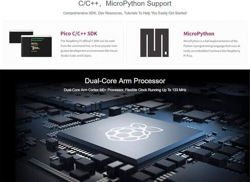 4 قطعة لوحة تحكم صغيرة Raspberry RP 2040-Zero تعتمد على معالج Raspberry-Pi 2040 ثنائي النواة ARM Cortex M0 + لـ C/C++/Python in Kuwait