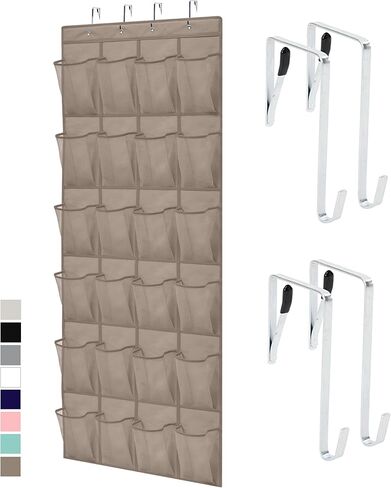 GORILLA GRIP Over The Door Organizer Storage, 5 Deep Hanging Shelves, Holds 50lbs, Closet Organizers Shelf for Bedroom, Bathroom, Nursery, Dorm Essentials, 3 Metal Hooks, 58x15 Inches, Grey in Kuwait