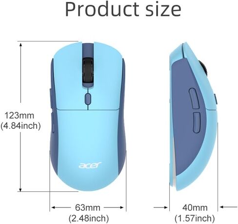 ماوس ألعاب لاسلكي، ثلاثي الوضع لاسلكي (BT/2.4G/USB)، دقة 6 مستويات 4800 نقطة في البوصة، إضاءة RGB، تصميم مريح، 6 أزرار ماكرو، قابلة للشحن للكمبيوتر الشخصي/Mac/الكمبيوتر المحمول (أسود) in Kuwait