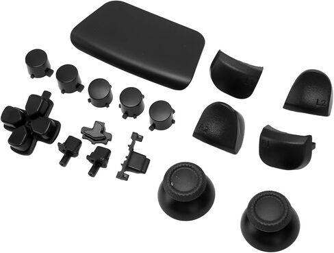 Gamepad Joystick Button, 16 Pieces Ergonomic Design Precise Operation Comfortable and Durable Grip Controller Replacement Buttons for Game Controller (Black) in Kuwait