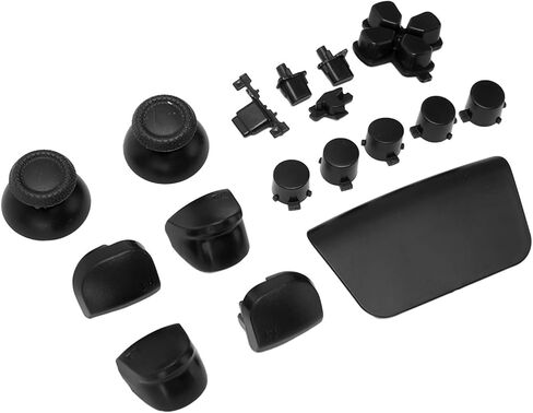 Gamepad Joystick Button, 16 Pieces Ergonomic Design Precise Operation Comfortable and Durable Grip Controller Replacement Buttons for Game Controller (Black) in Kuwait