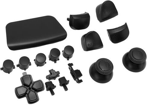 Gamepad Joystick Button, 16 Pieces Ergonomic Design Precise Operation Comfortable and Durable Grip Controller Replacement Buttons for Game Controller (Black) in Kuwait