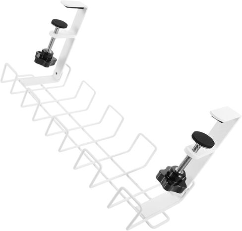 Veemoon Desk Cable Tray Wire Organizer for Office and Home, White Small Size Desk Cord Management Storage Rack for Computer Cable and Power Strip Management in Saudi Arabia