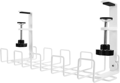 Desk Cable Management Rack, White Small Cable Organizer Tray for Office and Home, Desk Cord Holder for Power Strips and Wire Storage in Saudi Arabia