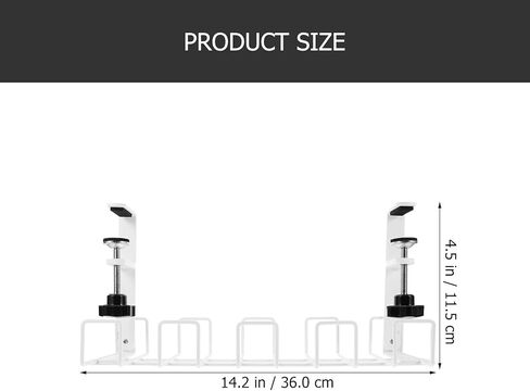 Desk Cable Management Rack, White Small Cable Organizer Tray for Office and Home, Desk Cord Holder for Power Strips and Wire Storage in Saudi Arabia