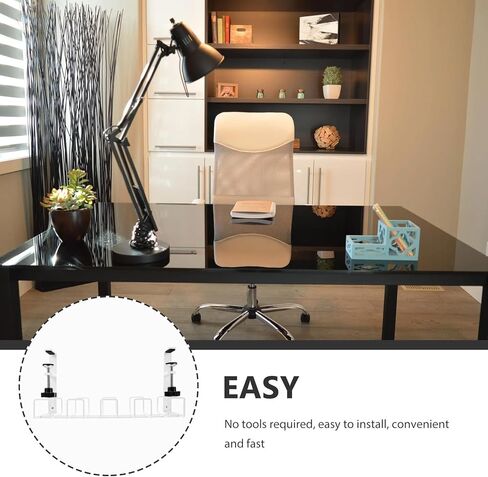 Desk Cable Management Rack, White Small Cable Organizer Tray for Office and Home, Desk Cord Holder for Power Strips and Wire Storage in Saudi Arabia
