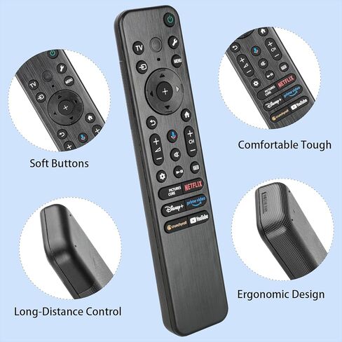 RMF-TX920U Voice Backlit Remote Control Compatible with Sony 2024 Smart TV K43S20M2 K-43S20M2 K43XBR80M2 K-43XBR80M2 K43XR50 K-43XR50 Replacement Controller with Netflix PrimeVideo YouTube Buttons in Saudi Arabia