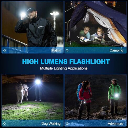 Alicegirl Rechargeable Flashlights High Lumens, 99000LM Super Bright Flashlight, Adjustable Powerful Flash Light with 8 Modes & COB Light, Waterproof Handheld Flashlight for Home Camping in Saudi Arabia