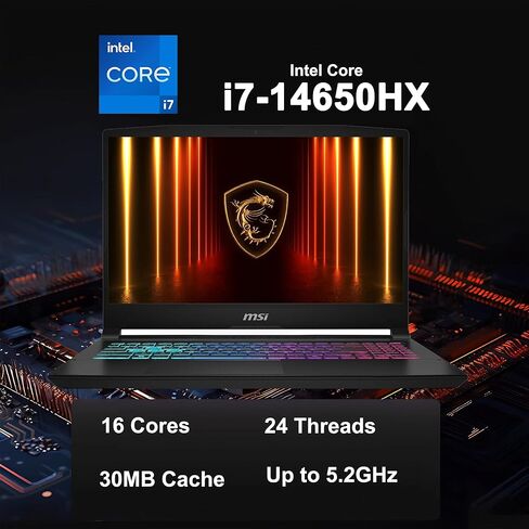 msi Katana 15 HX Gaming Laptop 15.6" QHD IPS 165Hz (100% DCI-P3) Intel 16-core i7-14650HX (>i9-12900H) 32GB DDR5 2TB SSD GeForce RTX 5070 DLSS4 (Up to 798 AI Tops) RGB Backlit Type-C Win11 ICP Hub in Saudi Arabia