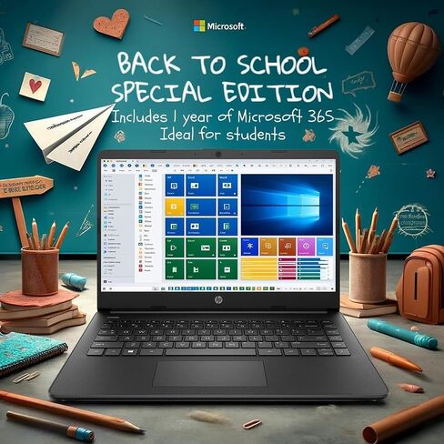 كمبيوتر محمول HP Ultrabook باللون الأسود مع Microsoft Office 365، سعة تخزين 1.1 تيرابايت (1 تيرابايت OneDrive و128 جيجابايت SSD)، ذاكرة وصول عشوائي 8 جيجابايت، Windows11، NoMouse in Kuwait