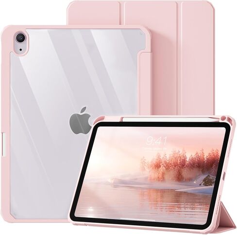 Slim Case for iPad Air 11 Inch M3 2025/M2 2024 (Air 7th/6th Gen), iPad Air 5th/4th Generation 10.9 Inch 2022/2020, Clear Back Tablet Cover with Pencil Holder, Auto Wake/Sleep, Cream White in Kuwait