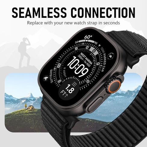 سوار رياضي بحلقة من النايلون متوافق مع سوار ساعة Apple مقاس 44 مم 45 مم 46 مم 49 مم 42 مم 40 مم 41 مم 38 مم للرجال والنساء، حزام معصم مطاطي من القماش المطاطي لسلسلة iWatch 11 10 9 8 7 6 5 4 SE Ultra/3 in Kuwait
