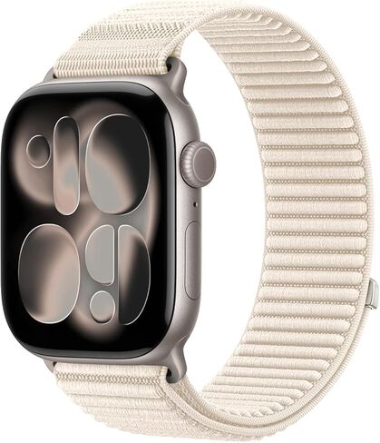 سوار رياضي بحلقة من النايلون متوافق مع سوار ساعة Apple مقاس 44 مم 45 مم 46 مم 49 مم 42 مم 40 مم 41 مم 38 مم للرجال والنساء، حزام معصم مطاطي من القماش المطاطي لسلسلة iWatch 11 10 9 8 7 6 5 4 SE Ultra/3 in Kuwait