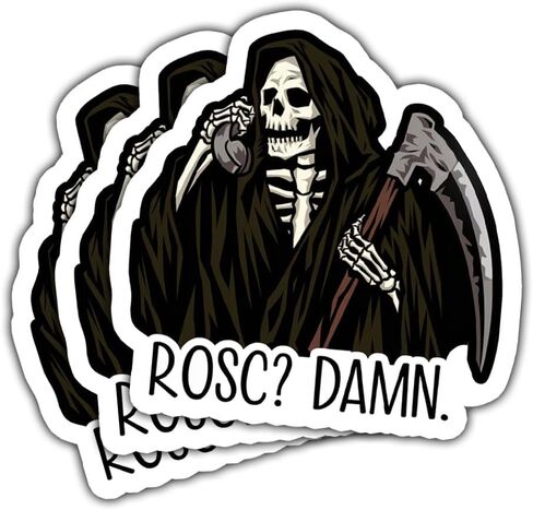 3Pcs ROSC Damn Sticker Funny Return of Spontaneous Circulation Sticker EMS EMT Paramedic Gift ICU CPR ROSC Damn Stickers Grim Reaper Medical Car Decal for Laptop Bottle Toolbox Case (R1, 3") in Saudi Arabia