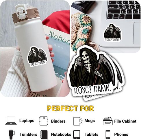 3Pcs ROSC Damn Sticker Funny Return of Spontaneous Circulation Sticker EMS EMT Paramedic Gift ICU CPR ROSC Damn Stickers Grim Reaper Medical Car Decal for Laptop Bottle Toolbox Case (R1, 3") in Saudi Arabia