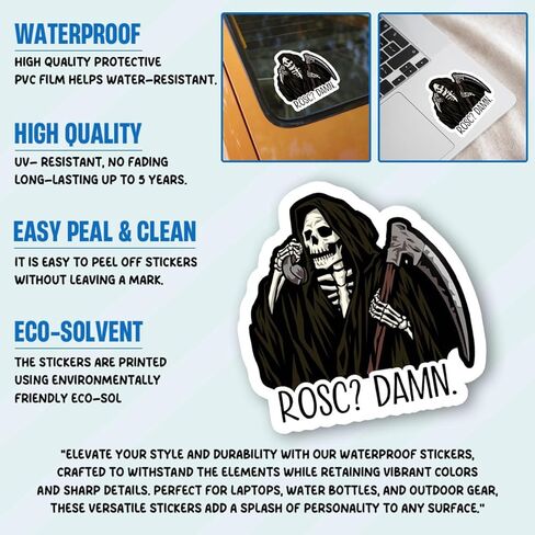 3Pcs ROSC Damn Sticker Funny Return of Spontaneous Circulation Sticker EMS EMT Paramedic Gift ICU CPR ROSC Damn Stickers Grim Reaper Medical Car Decal for Laptop Bottle Toolbox Case (R1, 3") in Saudi Arabia