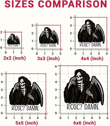 3Pcs ROSC Damn Sticker Funny Return of Spontaneous Circulation Sticker EMS EMT Paramedic Gift ICU CPR ROSC Damn Stickers Grim Reaper Medical Car Decal for Laptop Bottle Toolbox Case (R1, 3") in Saudi Arabia