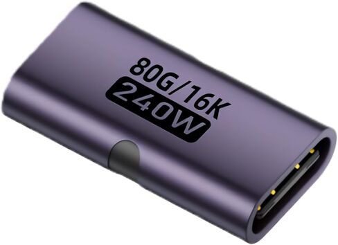 محول USB C، 1.25 × 0.82 × 0.35 بوصة، أنثى إلى أنثى، طاقة 240 وات، بيانات 80 جيجا، فيديو 16 كيلو، محول من النوع C، المنزل، المؤتمرات، السفر، الكمبيوتر المحمول، الملحقات in Kuwait