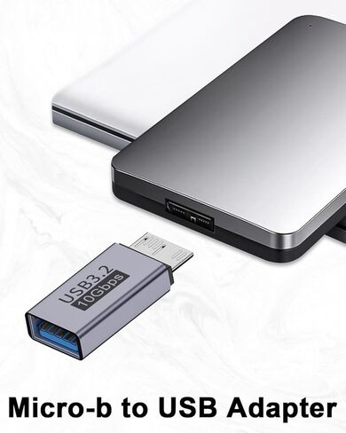محول Micro B ذكر إلى USB أنثى، محول USB إلى Micro-B [عبوة من قطعتين] لنقل البيانات بسرعة 10 جيجابت في الثانية in Kuwait