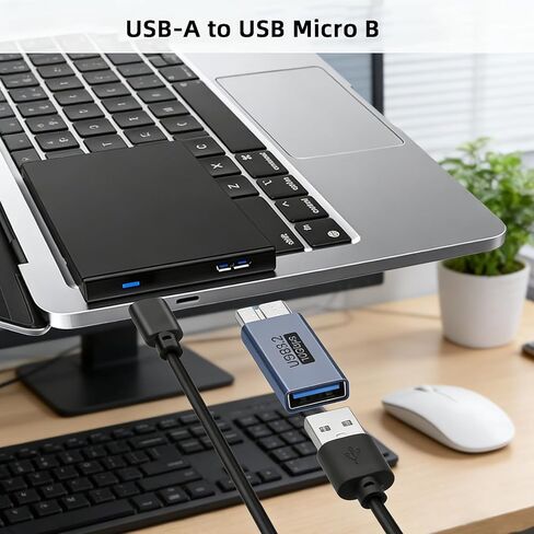 محول Micro B ذكر إلى USB أنثى، محول USB إلى Micro-B [عبوة من قطعتين] لنقل البيانات بسرعة 10 جيجابت في الثانية in Kuwait
