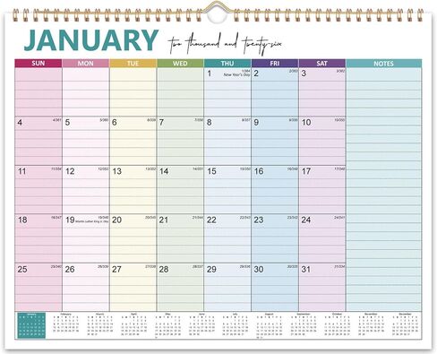 2026-2027 Wall Calendar Art Floral, 18 Months Wall Calendar from July 2026 - December 2027, Unique Modern Hanging Monthly Calendar for Home Office Decor, 8.2" x 23" Open in Saudi Arabia