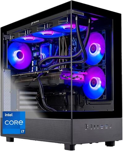 Skytech Azure Gaming PC سطح مكتب ، Intel I7 14700F 2.1 GHz (5.3GHz Turbo) ، NVIDIA RTX 5070 12GB ، 1TB Gen4 NVME SSD ، 32GB DDR5 RAM 6000 RGB ، 850W GOLD PSU ، 360MM ARGB AIO ، WI-FI ، WIN 11 in Kuwait