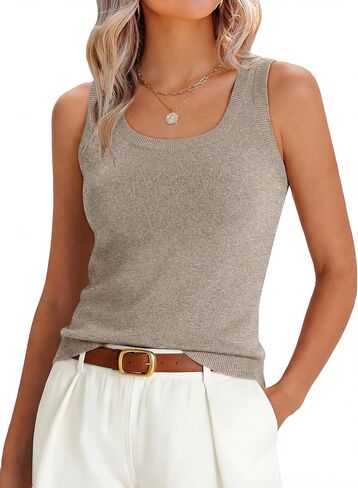 ANRABESS Tank Tops for Women Wool Blend Sweaters Sleeveless Casual Summer Fitted Shirts 2026 Spring Beach Vacation Clothes in Saudi Arabia