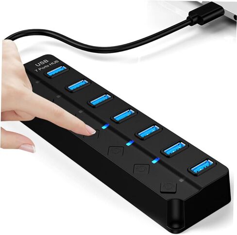 محور USB فردي خارج منفذ USB الفاصل لأجهزة الكمبيوتر المحمول والكمبيوتر نقل البيانات عالي السرعة مؤشر LED كابل أساسي سميك لإمدادات الطاقة in Kuwait
