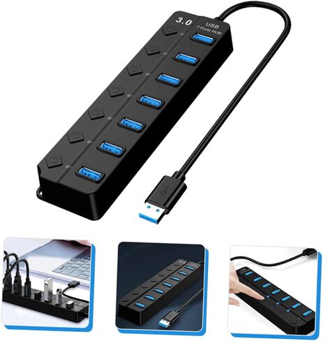 محور USB فردي خارج منفذ USB الفاصل لأجهزة الكمبيوتر المحمول والكمبيوتر نقل البيانات عالي السرعة مؤشر LED كابل أساسي سميك لإمدادات الطاقة in Kuwait