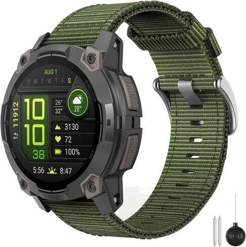 MoKo for Garmin Instinct Watch Band، حزام ساعة بديل من النايلون الناعم 22 مم متوافق مع Garmin 45 مم Instinct 2/3/2 التكتيكي/المد/الرياضات الإلكترونية/الطاقة الشمسية in Kuwait