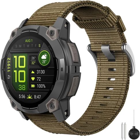 MoKo for Garmin Instinct Watch Band، حزام ساعة بديل من النايلون الناعم 22 مم متوافق مع Garmin 45 مم Instinct 2/3/2 التكتيكي/المد/الرياضات الإلكترونية/الطاقة الشمسية in Kuwait