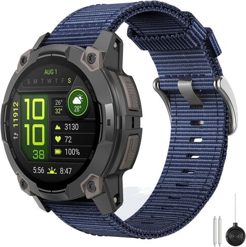 MoKo for Garmin Instinct Watch Band، حزام ساعة بديل من النايلون الناعم 22 مم متوافق مع Garmin 45 مم Instinct 2/3/2 التكتيكي/المد/الرياضات الإلكترونية/الطاقة الشمسية in Kuwait