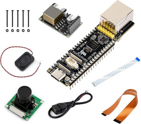 لوحة تطوير ESP32-P4 PoE ETH، استنادًا إلى ESP32-P4، منفذ إيثرنت RJ45 بسرعة 100 ميجابت في الثانية، واجهات غنية بين الإنسان والآلة، تدعم تفاعل الكلام بالذكاء الاصطناعي، مع وحدة PoE + كاميرا + مكبر صوت (8 عناصر) in Kuwait