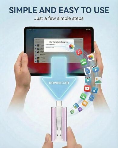 MFI Certified 32GB iphone Flash Drive – Photo Stick and USB Stick Offers Photo/Video Storage, The External Storage Jump Drive is Compatible with iOS, Android, and Pc (Purple)(Available Space: ~28.9GB) in Saudi Arabia