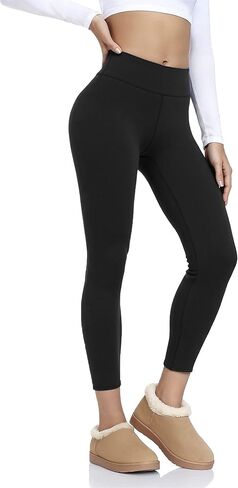 Fleece Lined Leggings Women, High Waisted Tummy Control Soft Thermal Warm Pants in Saudi Arabia