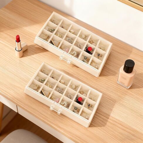 Stackable Jewelry Organizer Trays for Drawers, Jewelry Drawer Inserts Container Display Case 2 Pack SN16 in Saudi Arabia