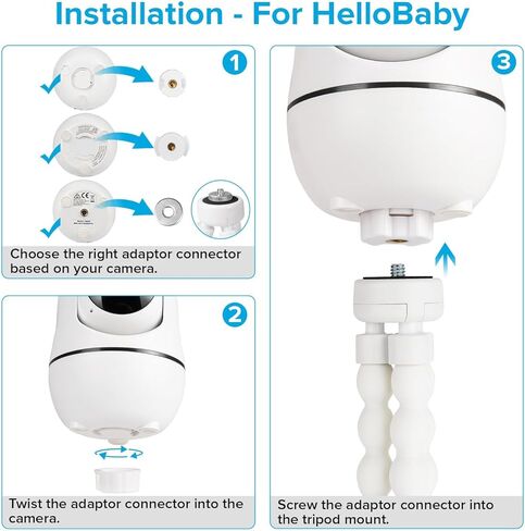 حامل ثلاثي لمراقبة الأطفال لـ HelloBaby HB65/HB40/HB6550/HB66/HB6339/HB6550 Pro، ANMEATE SM935E، حامل كاميرا أطفال مرن قم بتوصيل الكاميرا الخاصة بك أينما تريد in Saudi Arabia