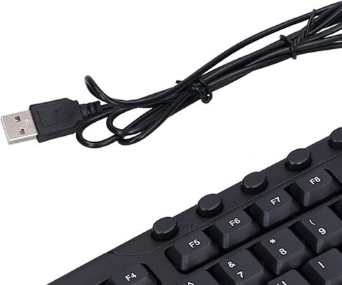 لوحة مفاتيح سلكية وماوس كومبو USB بتصميم مريح التوصيل والتشغيل للمكتب المنزلي مع وسادة قدم غير قابلة للانزلاق وكابل 1.4 متر in Saudi Arabia