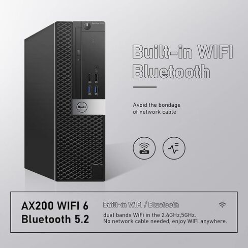 كمبيوتر مكتبي Dell OptiPlex 7040 SFF كمبيوتر Intel رباعي النواة i5-6500 3.20 جيجا هرتز AX200 واي فاي 6 مدمج بلوتوث 32 جيجا DDR4 512 جيجا NVMe M.2 SSD 2 تيرابايت HDD HDMI لوحة مفاتيح وماوس لاسلكي Windows 11 Pro (متجدد) in Kuwait