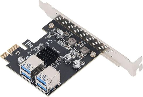 بطاقة توسيع ZJchao USB C، PCI E 1X إلى 4 USB 3.0 فتحة محول PCIe بطاقة توسيع PC ملحقات حافظة USB3.2 GEN1 موسع 5 جيجابت في الثانية يدعم 1X 4X 8X 16X فتحات 4 منافذ PCIe in Kuwait