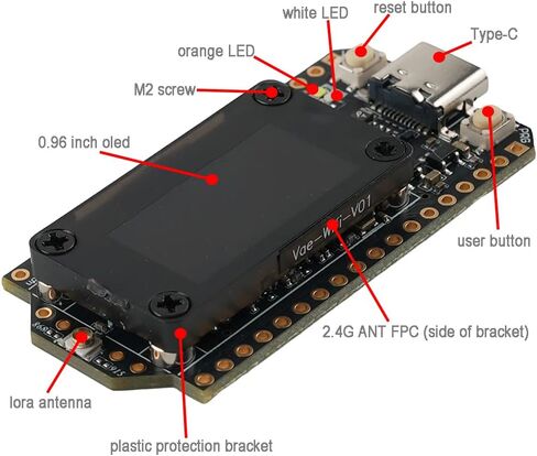 915MHz ESP32 LoRa 32 V4 Development Board + LoRa Antenna 915 MHz for Meshtastic IOT LoraWan Gateway, Compatible with Heltec LoRa32 V3 (Pack of 2) in Saudi Arabia