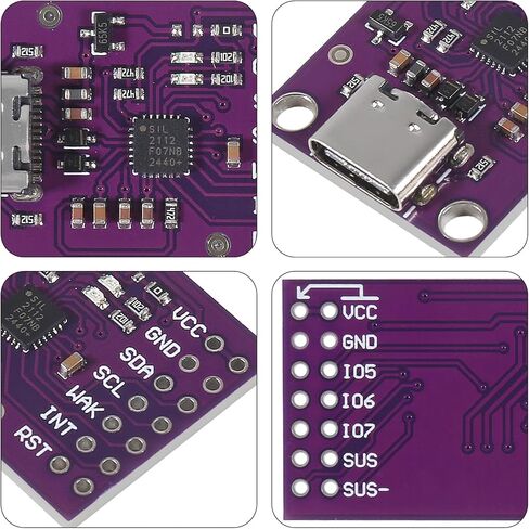 1PCS CP2112 Adapter Type-C MCU-2112 Debug Board USB to SMBus I2C Communication Module with USB C Cable with Dupont Cable in Saudi Arabia