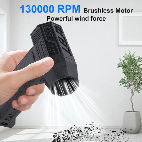 منفضة هواء كهربائية، محرك بدون فرشاة 130000 دورة في الدقيقة، 4 سرعات قابلة للتعديل مع بطارية 4000 مللي أمبير في الساعة، منفاخ غبار لاسلكي لتنظيف لوحة مفاتيح الكمبيوتر والمنزل بالسيارة in Saudi Arabia