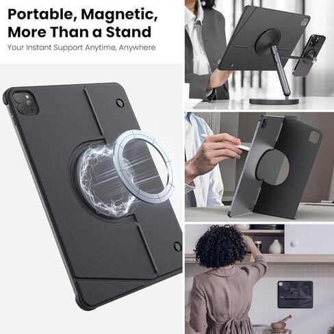 Nillkin لجهاز iPad 11th A16 2025 / 10th Gen Magic Ease غطاء كتاب لوحة المفاتيح المغناطيسية، لوحة لمس مدمجة بمسند، مع حامل حائط مغناطيسي، حافظة لوحة مفاتيح قابلة للفصل لجهاز iPad 10.9 بوصة (أسود منتصف الليل) in Saudi Arabia