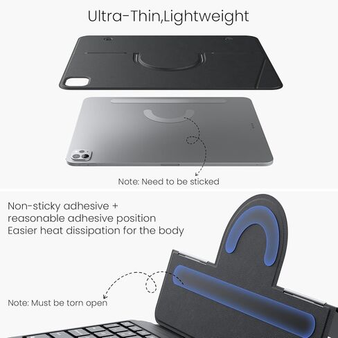 Nillkin لجهاز iPad 11th A16 2025 / 10th Gen Magic Ease غطاء كتاب لوحة المفاتيح المغناطيسية، لوحة لمس مدمجة بمسند، مع حامل حائط مغناطيسي، حافظة لوحة مفاتيح قابلة للفصل لجهاز iPad 10.9 بوصة (أسود منتصف الليل) in Saudi Arabia
