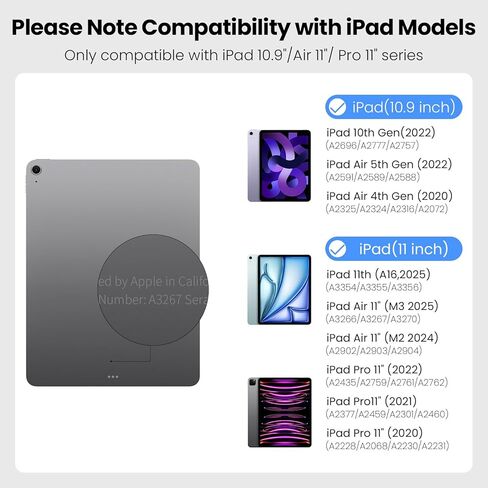 Nillkin لجهاز iPad 11th A16 2025 / 10th Gen Magic Ease غطاء كتاب لوحة المفاتيح المغناطيسية، لوحة لمس مدمجة بمسند، مع حامل حائط مغناطيسي، حافظة لوحة مفاتيح قابلة للفصل لجهاز iPad 10.9 بوصة (أسود منتصف الليل) in Saudi Arabia