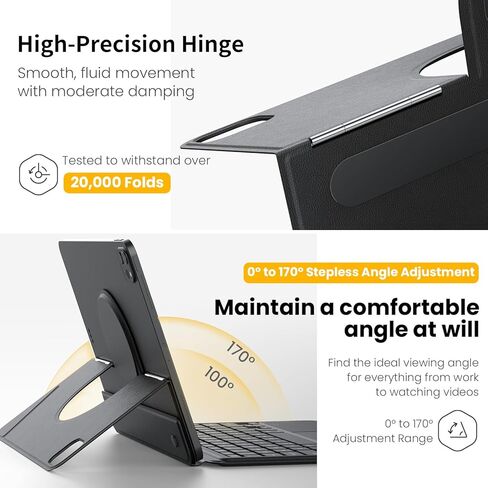 Nillkin لجهاز iPad 11th A16 2025 / 10th Gen Magic Ease غطاء كتاب لوحة المفاتيح المغناطيسية، لوحة لمس مدمجة بمسند، مع حامل حائط مغناطيسي، حافظة لوحة مفاتيح قابلة للفصل لجهاز iPad 10.9 بوصة (أسود منتصف الليل) in Saudi Arabia