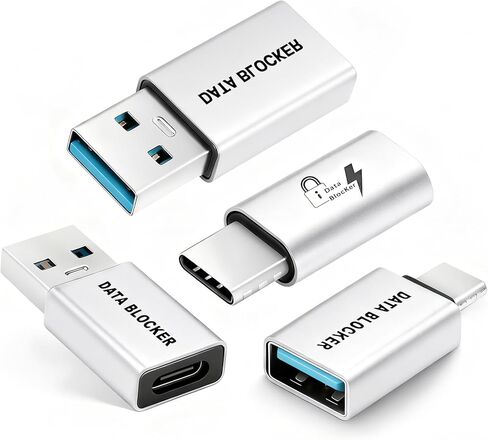 Duttek USB Data Blocker & USB C Data Blocker (4-Style), Type A & Type C Data Blocker Only for Charge, Protect Against Juice Jacking, Refuse Hacking Provide Safe Charging Blue in Saudi Arabia