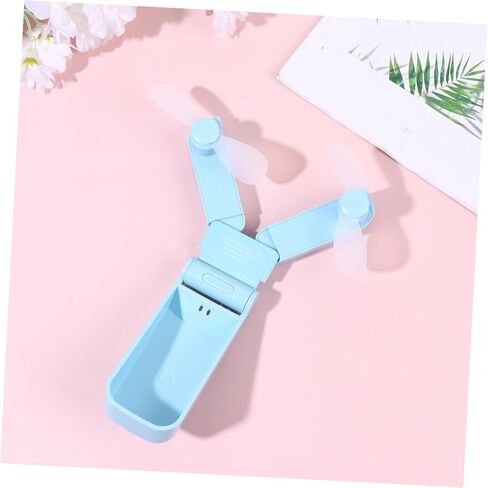 مروحة USB صغيرة محمولة مزدوجة الرأس قابلة للطي ومروحة تبريد الهواء خفيفة الوزن قابلة لإعادة الشحن مع سرعات للسفر في الهواء الطلق واستخدام الصيف in Kuwait